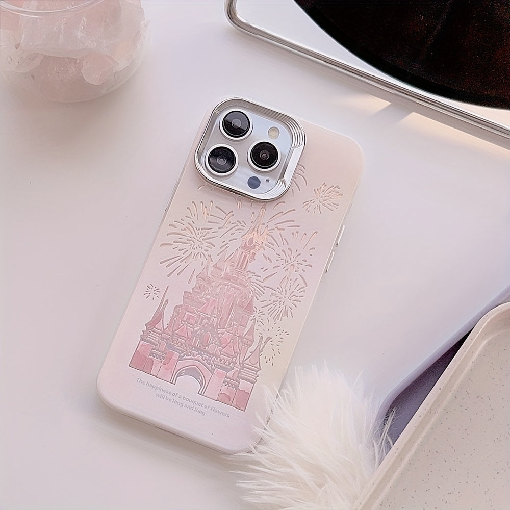 Aesthetic High-end Laser Dream Castle Fireworks Phone Case - Electroplated, Suitable for iPhone 11, 12, 13, 14, 15 Models